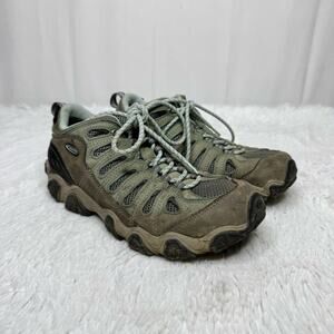OBOZ / Sawtooth low dry hiking boots brown gray teal / 9
